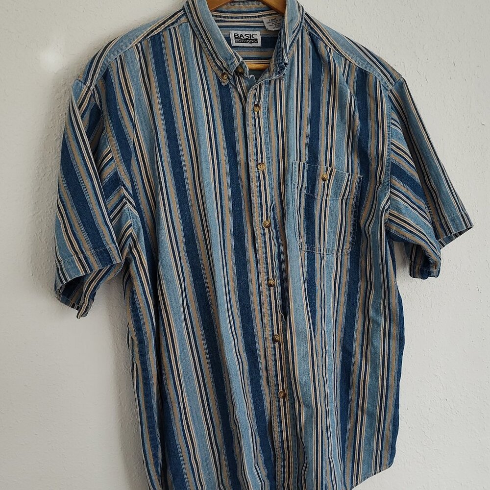 Basic Editions, Men’s S/S Button-Down, 90s, L